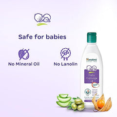 Himalaya Baby Massage Oil 200ml | All-round growth | Strong Bones & Muscles | Ashwagandha, Country Mallow & Aloe Vera | No.1 Dr. Recommended Brand| Vitamin E | 99% NOI | Mineral oil free