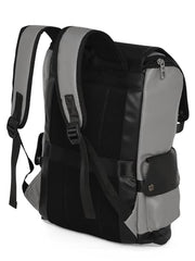 FUR JADEN 1 Compartment Vegan Leather Stylish Casual Laptop 22 Litre Backpack For Men Women College Office Professionals (Shades of Grey)