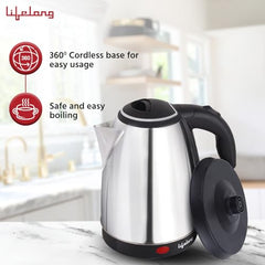Lifelong ISI Certified Electric Kettle 1.5L with Stainless Steel Body, Easy and Fast Boiling of Water for Instant Noodles, Soup, Tea etc. (1 Year Manufacturer's Warranty, Silver, LLEK15) 1500 W