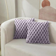 MOMISY Corduroy Cushion Throw Pillow Covers, Honeycomb Pattern, 45 x 45 cm, Pack of 2 (Grey)