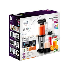 Wipro Elato FCB 104 Countertop Blender | 400 Watts Powerful Copper Motor | 2 Unbreakable Jars | Intelligent Sensor Technology | Smoothie Making Blender | 2-Year Warranty| Silver With Black
