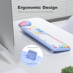 MOFII Wireless Keyboard and Mouse Combo, Full Size, 2.4GHz, Windows, Purple