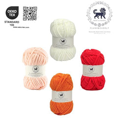 NESTNHAVEN , Plush & Cuddly Sets 2.0 , Chenille Yarn Supersoft Hand Knitting Wool Ball, set of 4 , 400 grams (1 Ball/100 Gram Each) Suitable for Craft, Babywear, Toys , Baby Blankets , 5 Bulky, Shades - NNHS 2.0 (Set 26 baby Pink , lilac , hot pink…