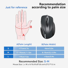 TECKNET Wireless Mouse, 2.4G Ergonomic Computer Mouse, 2600 DPI, Green