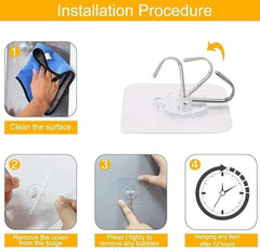 Shivstor 15 Pack Self Adhesive WallHook Heavy DutyHook for Hanging Without Drilling Transparent Nail Free StickyHook Strong Wall Hanger Set of 15 FlowerHook for Kitchen Bathroom Home Storage