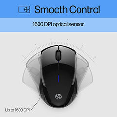 HP X3000 G3 Wireless Mouse - Black, 15-Month Battery, Side Grips for Control, Travel-Friendly, Blue LED, Powerful 1600 DPI Optical Sensor, compatible with Wins PC/Laptop, Mac, Chromebook (683N7AA#ABL)