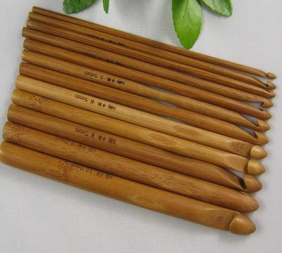 Imported 20Pcs Bamboo Crochet Hooks Knitting Needles Set with Case-14008516MG