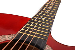 Juârez Acoustic Guitar Kit, JRZ38C/BK 38 Inch Cutaway, 038C with Bag, Strings, Pick and Strap, Black