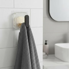 SIGNAMIO 6 Hook Shelf Adhesive Strip Wall Hanging Sticky Hook Black