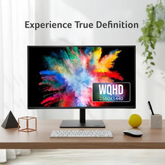 Acer B277U GB 27 inch WQHD (2560x1440) IPS Monitor | ErgoStand Tilt Swivel Pivot Height Adjust | 120Hz AdaptiveSync |TUV Low BlueLight | Strong Sturdy Design | HDMI DP Audio Out | Speakers I Black