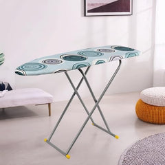 Kuber Industries 18 Inch Foldable & Height Adjustable Press Board Iron Stand with Heat Resistant Holder/Tray for Home | Anti Skid Press Table for Clothes | Diamond Print- Red & Cream
