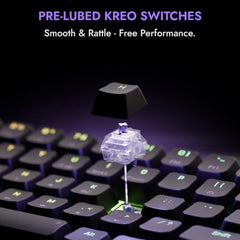 Kreo Hive 65 Wired Mechanical Gaming Keyboard | 65% Layout | Gasket Mount | Metal Volume Knob | Pre-Lubed Linear Switches | RGB Backlit | Type-C | Mac & Windows Mode