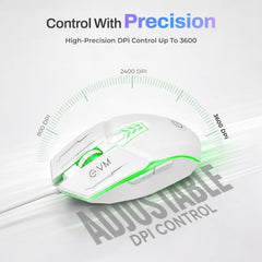 EVM EnHawk Wired Gaming Keyboard & Mouse Combo | RGB Backlit Keyboard | 6-Button Gaming Mouse | Adjustable DPI | 1 Year Warranty (EVM-WDKM-315-EnHawk)
