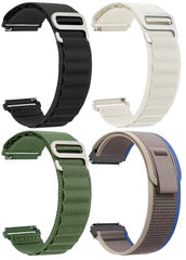 AMiRiTE G/Hook & Loop Bands / Straps - 22MM Nylon Alpine - Compatible with Noise, Huawei, Honor & OnePlus Smart Watches (GREEN, BLACK, BLUE, COMBO OF 4)