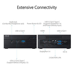 ASUS Compact Tiny Mini PC PN41 (Barebone) with 11th Gen Intel Celeron N4500 Processor (Without RAM, SSD & Windows) fanless, USB Power Delivery, 2.5G LAN, WiFi 6 USB 3.2 Type C, Bluetooth 5.0, Black
