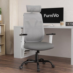 Furnivo Titan Ergonomic Office Chair for Home & Office | Adjustable Armrests | 120 Recline | Lumbar Support | Thick Cushioned Seat | Heavy-Duty Base | 3 Years Warranty (Eco Black Red)