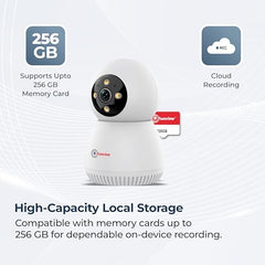Trueview 3MP WiFi Robot Security Camera | 360° Pan Tilt | All-Time Color Night Vision | AI Auto Tracking & 2-Way Audio | Alexa Compatible | Supports 256GB Memory Card | STQC Certified for Privacy