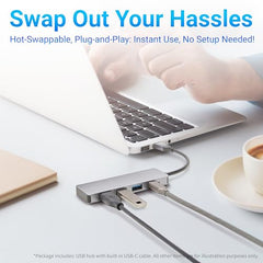 Amazon Basics Pro Series 6-in-1 USB HUB, USB-C PD 3, HDMI (4k@60Hz), USB 3.0-5 GBPS Data Transfer Speed, Aux 3.5, Docking Station with Instant Screen- On/Off and One-Click Mute Button (Turquoise)