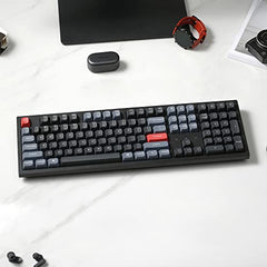 Keychron K10 Pro Wireless Custom Mechanical Keyboard, QMK Programmable Bluetooth 100% Layout with Silent Red Switch White Backlight Compatible with Mac Windows Linux