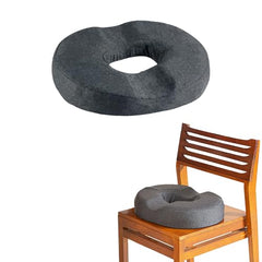 The White Willow Donut Pillow – Medium Firm HR Memory Foam Coccyx Seat Cushion for Tailbone, Hemorrhoid & Piles Pain Relief – Car & Office Chair – Above 60KG – Classic Black