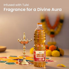 Om Shanthi POOJA MADE PURE Cycle Pure Om Shanthi Puja Oil, Blend Of 5 Puja Oils With Jasmine Fragrance for Daily Puja, Festivals - Pack Of 2 (1 litre per Pack)