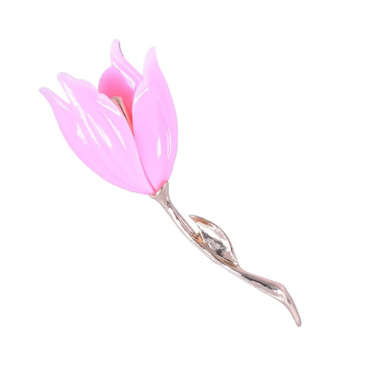 SYGA Set of 1 Women's Tulip and Flower Retro Brooch(Pink)