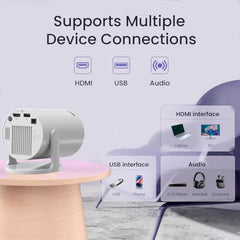 Portronics Beem 450 Smart LED Projector with 1080p Full HD Resolution, Built-in Streaming Apps (Netflix, Prime Video, Hotstar), 4000 Lumens, Screen Mirroring, 3 Watt Speaker, Bluetooth, Wi-Fi (White)