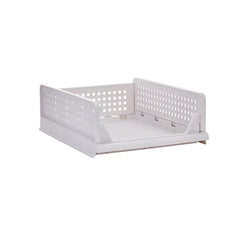 SYGA Shelf Baskets Organizer Folding Wardrobe Household Layered Storage Rack Drawer-Type Stackable Small Storage Basket Plastic (White)