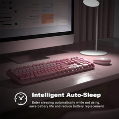 MOFII Wireless Keyboard and Mouse Combo, Full Size, 2.4GHz, Windows, Purple