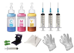 CANOFF Refill Ink for use All Inkjet, deskjet, officejet Printers and Cartringes for Hp priner cartridges &Canon Printer cartridges- 100ml Bottle (5ink,1Sy,1Tool Kit Set,4hand Gloves,2Teasue Paper)