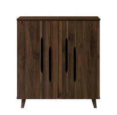 DeckUp Ivy Engineered Wood 2-Door Shoe Rack (Walnut, Matte Finish)