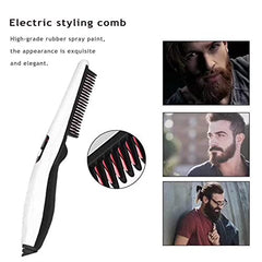 SYGA Electric Men's Hair Styler Beard Mustache Comb Iron Beard Straightener Comb Portable Hair Straightening Brush Travel Portable Styling Comb Beard Iron Multifunctional Straightening Brush