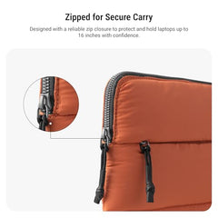DailyObjects Large Stria Portable Laptop Sleeve | Durable Polyester |Compatible with Laptop/MacBook Air/Pro Upto 16 Inch |Lightweight Water Resistant Fabric |Padded Compartment with Zip Closure- Grey
