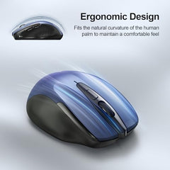 TECKNET Wireless Mouse, BT 5.0/2.4G, Rechargeable 6-DPI Silent, Grey