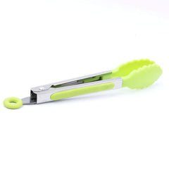 SYGA 1 Piece Silicone Cooking Tong Small,Stainless Steel Material with Heat Resistant Premium Silicone Grip (Random Colour)