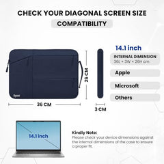 Dyazo 15-15.6 Inch Laptop Sleeve Case | Water Resistant Cover with Charger Pouch & Three Front Pockets | Compatible for Dell, HP, MacBook, Lenovo, Acer, Asus & All Other Notebooks (Black)