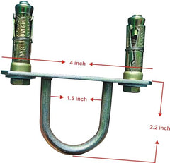A. Y .S Heavy Duty Metal D Hook for Ceiling Fan, Jhoomer, Chandelier, Baby Swing & Ropes | Gold Finish Hanging Hook with Fasteners (1 D Hook + 2 Anchors)