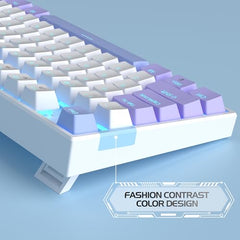 MageGee 75% Mechanical Gaming Keyboard with Brown Switch, LED White Backlit Keyboard, 87 Keys Compact TKL Wired Computer Keyboard for Windows Laptop PC Gamer - Retro Grey/White