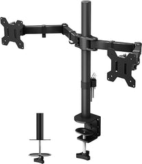 Gitru Quad Monitor Desk Mount, Free Stand for 4 Screens 14-27 Inch, VESA 75x75mm, 100x100mm, C Clamp Type