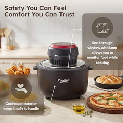 Prestige Multi-Chef All-in-One Air Fryer |80% less Oil Consumption|6.5L Capacity |1200 Watts Power|Airfry,Oven, Toast, Grill|See Through Lid|Advance Digital Display|Even Heat Distribution|Black