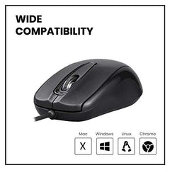 Perixx PERIMICE-209P Wired PS/2 Optical Mouse – Ambidextrous 3-Button Design, 1000 DPI Precision & 6-Ft Cable – Glossy Black for Legacy PCs & Industrial Systems