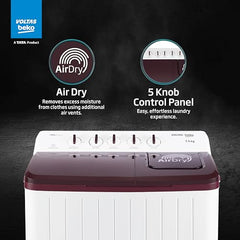 Voltas Beko, A Tata Product 6.5 Kg 5 Star Semi-Automatic Top Loading Washing Machine (WTT65UNX/OK3I0I0W01, Blue, Pulsator wash technology)
