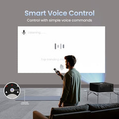 Portronics Beem 450 Smart LED Projector with 1080p Full HD Resolution, Built-in Streaming Apps (Netflix, Prime Video, Hotstar), 4000 Lumens, Screen Mirroring, 3 Watt Speaker, Bluetooth, Wi-Fi (White)