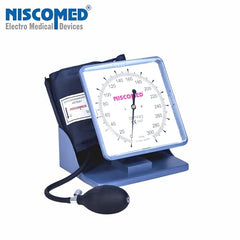 Niscomed PW-217 Manual Sphygmomanometer | Aneroid Blood Pressure Monitor with Cuff Bulb and Valve | Manual BP Clock Model for Home Clinic Hospital Use (Blue)