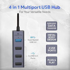 Amkette 7-in-1 Type C Hub/Docking Station for Laptop, USB hub Type c with 100W Power Delivery, 4K HDMI Output, USB 3.0, USB 2.0, SD/TF Card Reader, USB c hub for MacBook, Windows Laptops