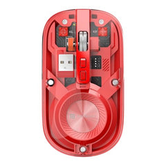 Portronics Toad 8 Transparent Wireless Bluetooth Mouse with Dual Wireless (BT + 2.4 GHz), Rechargeable Battery, Noise-Free Clicking, Show/Hide Desktop, Multi-Device Pair, Adjust Sensitivity (Grey)