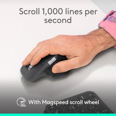 Logitech MX Master 4, Ergonomic Wireless Mouse with Advanced Performance Haptic Feedback, Ultra-Fast Scrolling, USB-C Charging, Bluetooth, Windows, MacOS - Graphite