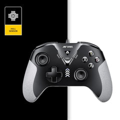 Ant Esports GP165 Wired Gaming Controller with Hall Effect Magnetic Triggers, Dual Vibration USB Gamepad for PC Windows 11/10/8/7 (X-Input & D-Input), PS3, Android, Turbo Function, 2.2m Cable, Black/Grey