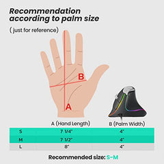 Nulea Wired Vertical Mouse, USB Ergonomic Optical Mouse with 4 Adjustable DPI, 11 RGB Backlight Modes, Compatible for Laptop, PC, Desktop, Mac, Grey