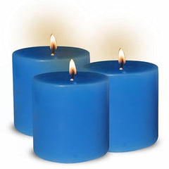 Pure Source India Paraffin Wax Scented Pillar Candles for Home Decor Smokeless & Dripless Candle (Rose - Red) Set of 3.